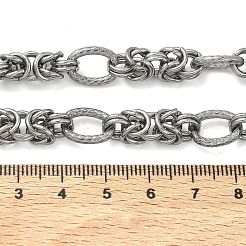 9.5 mm lange byzantinische Ketten aus Edelstahl 304 für Damen und Herren&nbsp;NJEW-Z115-04P