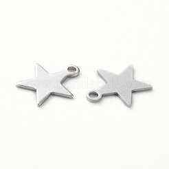 真鍮製チャーム  スター  プラチナ  8.5x7.5x0.4mm  穴：1mm&nbsp;KK-H739-01B-P