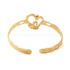 Brazaletes abiertos de acero inoxidable 304&nbsp;BJEW-K230-02D-G