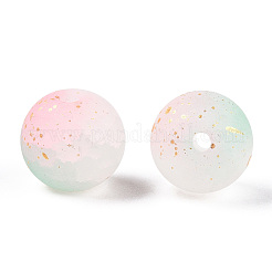 Perline di vetro screpolate con polvere glitterata&nbsp;X1-DGLA-T004-8mm-01F