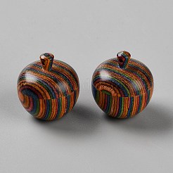 Pendentifs de bijoux de boîte de pomme en bois&nbsp;WOOD-WH0026-35