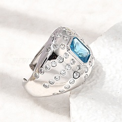 Anelli aperti con polsino in ottone micro pavé di zirconi cubici per donna&nbsp;RJEW-L343-03P