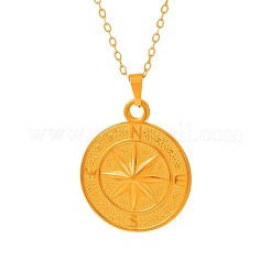 Женские ожерелья с подвеской в виде компаса из нержавеющей стали 304&nbsp;LB1113-2