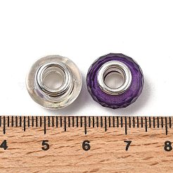 Европейские бусины из прозрачной смолы с печатью&nbsp;RESI-C063-03F