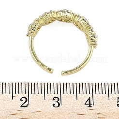 Манжеты из латуни с микро паве кубический цирконий для женщин&nbsp;RJEW-D322-08G