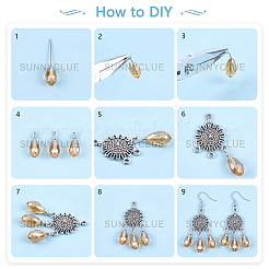 DIY-Sets zur Herstellung von Kronleuchter-Ohrringen aus Legierung&nbsp;DIY-SC0012-40