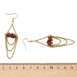 Boucles d'oreilles en forme de jaspe rouge naturel&nbsp;EJEW-JE07287-02