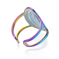 Овальное манжетное кольцо из нержавеющей стали 304&nbsp;RJEW-N038-050