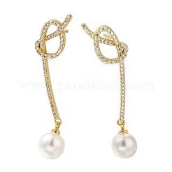 Серьги-гвоздики с латунным покрытием и прозрачным кубическим цирконием&nbsp;EJEW-H143-23G