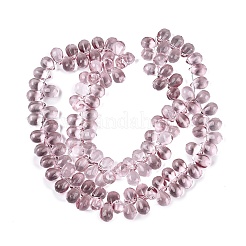 Fili di perle di vetro trasparenti con vernice da forno&nbsp;GL-N005-02A-D03