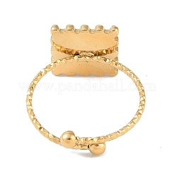 Ионное покрытие (ip) 304 нержавеющая сталь эмаль квадратные манжеты пальцы кольца&nbsp;RJEW-L107-064G-02