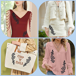 4 пара 2 стилей полиэстер и нейлон вышитые цветочные кружевные аппликации&nbsp;DIY-GF0009-11