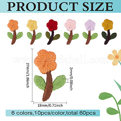 60 шт. 6-х цветные полиэстеровые цветы&nbsp;FIND-MA0001-26