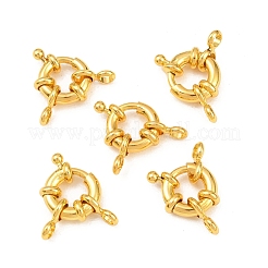 真鍮のスプリングリングの留め金  ゴールドカラー  11x5mm  チューブベイル: 8.5x4.5x1.5mm  穴：2mm&nbsp;KK-L082B-01G