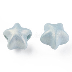 スプレープリントアクリルビーズ  ラバー加工スタイル  スター  ミックスカラー  11x11.5x9.5mm  穴：2mm  約880個/500g&nbsp;CACR-N006-13-C01