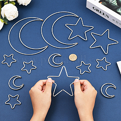 20 шт. 4 стиля железного кольца для самодельной плетеной сети/паутины с перьями&nbsp;IFIN-SP0001-52