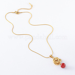 3 шт. тройное кольцо из нержавеющей стали во французском стиле с красным круглым кулоном для женщин DT9932