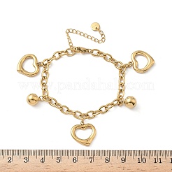 Браслеты с подвесками из нержавеющей стали 304 для женщин&nbsp;BJEW-G750-02B-G