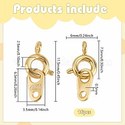 16 шт. латунные пружинные кольцевые застежки KK-PH0012-87