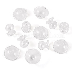透明ガラスビーズキャップ6セット  マルチ花弁花  風鈴作りに  透明  22.5x20.5mm  穴：2mm  2個/セット&nbsp;GLAA-BY0001-07B