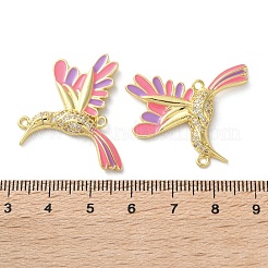 Gestell aus Messing mit Mikropflaster und klaren Zirkonia-Vogel-Anschlussanhängern&nbsp;KK-C084-03G-01