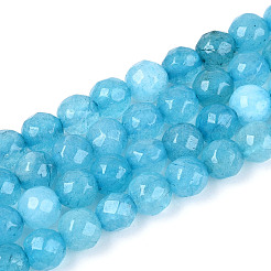 Окрашенные природные белый нефрит бисер пряди G-T139-6mm-60-16