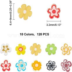 120pcs 10 Farben handgemachte Millefiori Glasperlen&nbsp;LAMP-FH0001-01