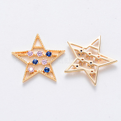 Филигранные столярные изделия из латунного микропаве из циркония KK-T049-062G-NF