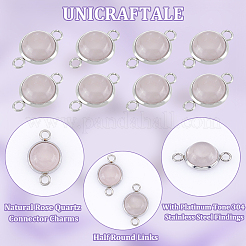 20 шт. подвески-коннекторы из натурального розового кварца G-UN0001-22A