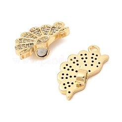 Pendentifs fendus en laiton sertis de micro-pavés de zirconiums cubiques pour la Saint-Valentin&nbsp;KK-H251-01C-G