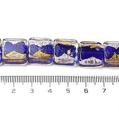 Handgefertigte Bunte Malereiperlen aus Goldfolie und Silberfolie&nbsp;FOIL-C001-01B-06