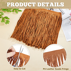 2 м отделка бахромой из искусственной кожи и замши&nbsp;DIY-HS0002-24B