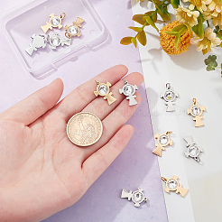 12 шт. подвески из нержавеющей стали 201 двух цветов&nbsp;STAS-DC0006-33