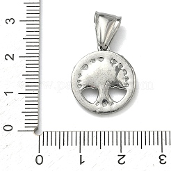 304ステンレスペンダント  生活のチャームの木  ステンレス鋼色  19x16.5x3mm  穴：5x8mm&nbsp;STAS-D225-11P