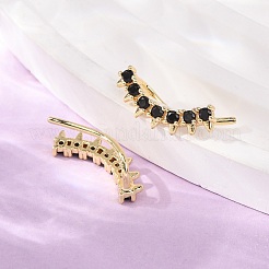 Pendientes trepadores de latón con circonitas cúbicas engastadas&nbsp;KK-CBAA351-22G-02