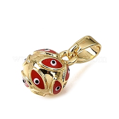 Laiton avec breloques en émail rouge&nbsp;KK-CBAA632-39G