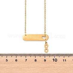 Colliers longs ovales en acier inoxydable 304 avec pendentif infini&nbsp;NJEW-H093-09G