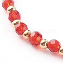 Наборы браслетов из стекла и латуни стрейч из бисера&nbsp;BJEW-JB06151