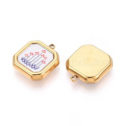 Bedrucktes Quadrat aus Edelstahl 304 mit Blumenanhängern&nbsp;STAS-T071-24D-G