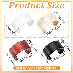 4 Stück 4 Stile zweifarbige Acryl-Armreifen für Frauen&nbsp;BJEW-UN0002-02