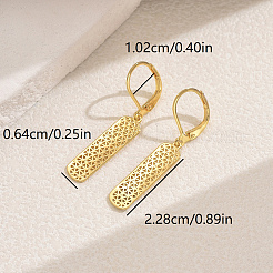真鍮中空フレンチフックピアス  18KGP本金メッキ  長方形  22.8x6.4x10.2mm&nbsp;VF9446-2