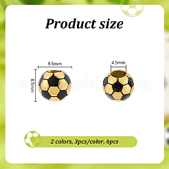 6 шт. 2 цвета 304 нержавеющая сталь европейские бусины OPDL-UN0001-07