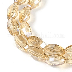 Стеклянные бусины с гальваническим покрытием  GLAA-Q101-03A-PL02