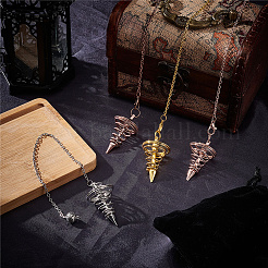 4 шт. 4 цвета латунный кабель цепь катушка биолокационные маятники HJEW-CP0001-02