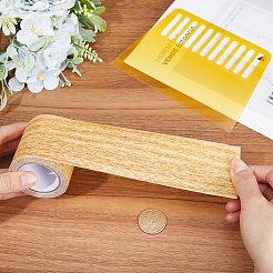 不織布木目調粘着テープ1ロール  オーク材の穀物修理テープパッチ  フラット  1pc ppプラスチックパテナイフ  ナバホホワイト  57mm  約4.57m /ロール&nbsp;DIY-GF0008-77B