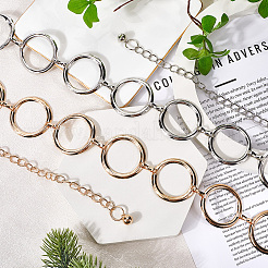 2 шт. 2-цветный сплав цепочка с кольцом поясной ремень&nbsp;AJEW-CN0002-80B