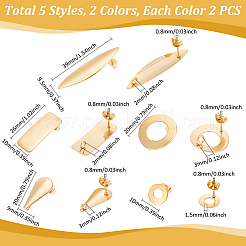 Фурнитура для сережек-гвоздиков из нержавеющей стали 304 STAS-UN0004-11