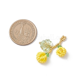 Подвески из стеклянных бусин в виде ягод и листьев&nbsp;PALLOY-MZ01114-05