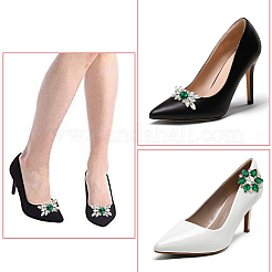 4 шт. 2 стиля украшения для обуви из латунных страз в виде цветка&nbsp;AJEW-WR0002-42A