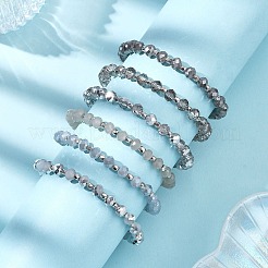 6 шт. Женские браслеты из круглых стеклянных и бусин CCB&nbsp;BJEW-JB12676